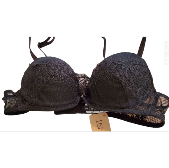 Lise Charmel Haute Couture Lingerie Glamour Bra Jewel Lace/Mesh Black 32A - Picture 3 of 5